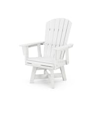 Nautical Curveback Adirondack Swivel Dining Chair - White