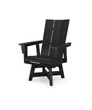 Modern Curveback Adirondack Swivel Dining Chair - Black
