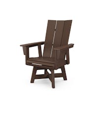 Modern Curveback Adirondack Swivel Dining Chair - Mahogany