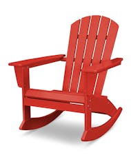 Nautical Adirondack Rocking Chair - Sunset Red