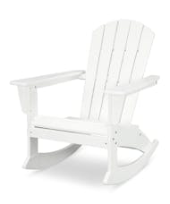 Nautical Adirondack Rocking Chair - White