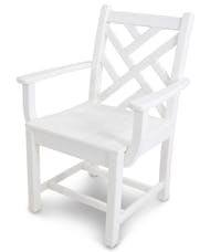 Chippendale Dining Arm Chair - White