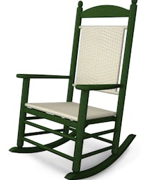 Jefferson Rocking Chair - Green with White Weave