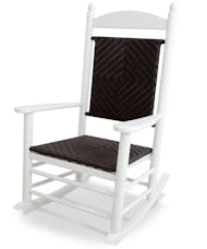 Jefferson Rocking Chair - White with Cahaba Weave