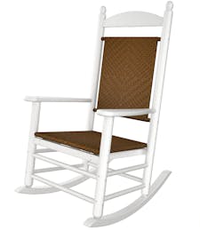 Jefferson Rocking Chair - White with Tigerwood Weave