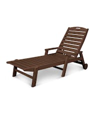 Nautical Chaise with Arms & Wheels - Mahogany