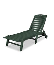 Nautical Chaise with Wheels - Green