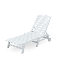 Nautical Chaise with Wheels - White