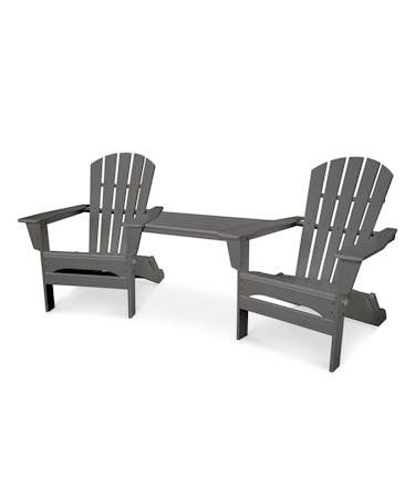Palm Coast Folding Adirondack Tete A Tete Set Outdoor Furniture