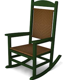 Presidential Woven Rocking Chair - Green/Tigerwood