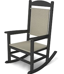 Presidential Woven Rocking Chair - Slate Grey/White