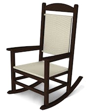 Presidential Woven Rocking Chair - Mahogany/White