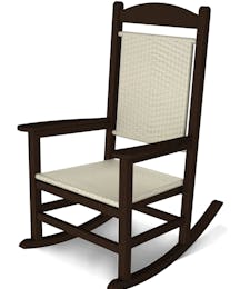 Presidential Woven Rocking Chair - Mahogany/White