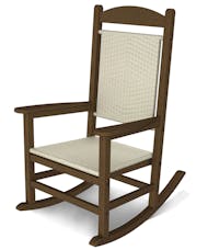 Presidential Woven Rocking Chair - Teak/White