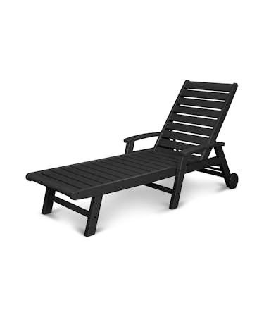 Signature Chaise with Wheels - Black