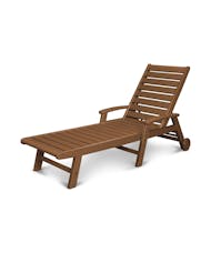 Signature Chaise with Wheels - Teak