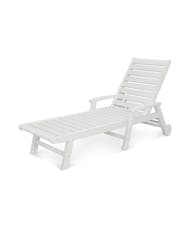 Signature Chaise with Wheels - White