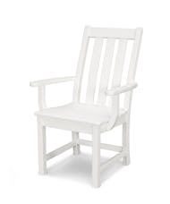 Vineyard Dining Arm Chair - Vintage Finish White