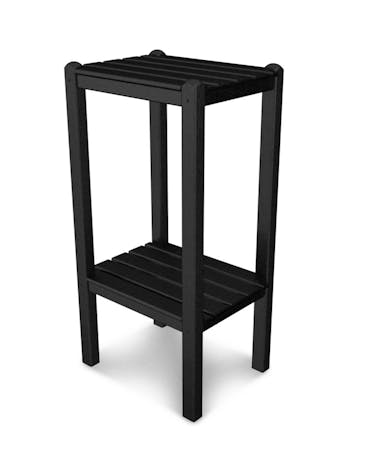 Two Shelf Bar Side Table - Black